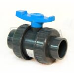 VALVULA DE BOLA LD UNION DOBLE PVC, 3/4" LISA
