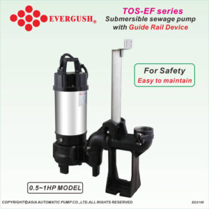 BOMBA EVERGUSH A/NEGRA SUM TOS-EF-10, 1.0HP, 220V, 2" - DESCARGA CON GUIA DE IZAMIENTO